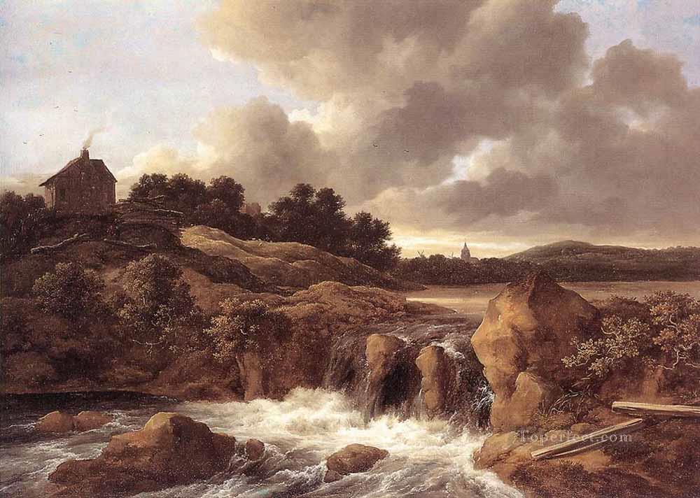 Landscape With Waterfall Jacob Isaakszoon van Ruisdael Oil Paintings